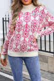 Turtleneck Flower Pattern Knitting Sweater 