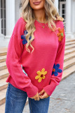 Flower Patched Knitting Sweater 