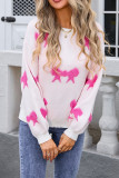 Bowknot Pattern Knitting Long Sleeves Sweater 