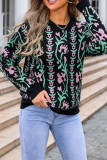 Jacquard Knitting Pullover Sweater 