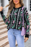 Jacquard Knitting Pullover Sweater 