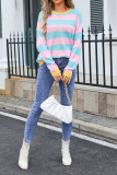 Colorblock Stripes Splicing Knitting Sweater