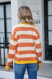 Colorblock Stripes Splicing Knitting Sweater