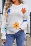 Flower Patched Knitting Sweater 