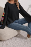 Drop Shoulder Knitting Sweater 