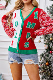 Christmas V Neck Front Open Knitting Cardigan 