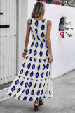 Sleeveless Tiered Printed Maxi Dress 