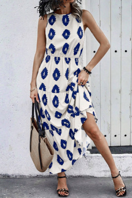 Sleeveless Tiered Printed Maxi Dress 