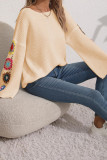 Drop Shoulder Knitting Sweater 