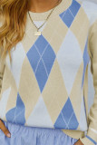Diamond Pattern Knitting Sweater 