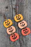 Halloween Pumpkin  Wooden Earrings