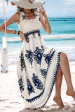 Printed Straps Beach Casual Maxi Dress