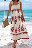 Printed Straps Beach Casual Maxi Dress