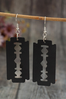 Vintage Gothic Long Leather Hollow Earrings