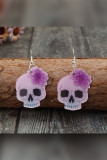 Halloween Skull  Flower Earrings