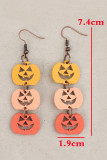 Halloween Pumpkin  Wooden Earrings