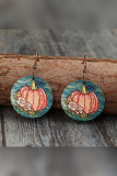 Halloween Pumpkin  Wooden Earrings