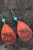 Halloween Pumpkin  Wooden Earrings 