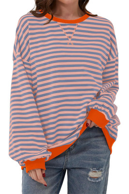 Colorblock Stripes Splicing Sweatshirt 