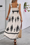 Printed Straps Beach Casual Maxi Dress