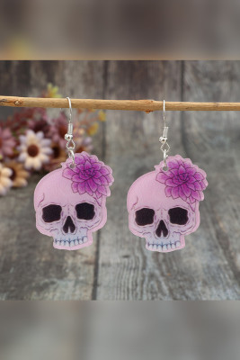 Halloween Skull  Flower Earrings