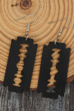 Vintage Gothic Long Leather Hollow Earrings