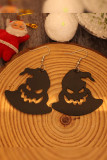 Halloween Dark Witch Hat Hollow Out Leather Earrings