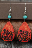 Halloween Pumpkin  Wooden Earrings 