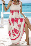 Printed Straps Beach Casual Maxi Dress