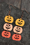 Halloween Pumpkin  Wooden Earrings