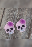 Halloween Skull  Flower Earrings