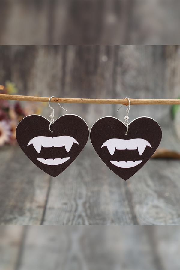 Halloween Vampire Teeth Leather Earrings