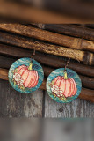 Halloween Pumpkin  Wooden Earrings