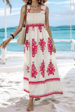 Printed Straps Beach Casual Maxi Dress