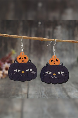 Halloween Pumpkin  Cat  Earrings