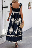 Printed Straps Beach Casual Maxi Dress