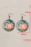 Halloween Pumpkin  Wooden Earrings