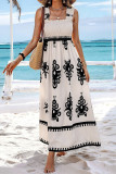 Printed Straps Beach Casual Maxi Dress