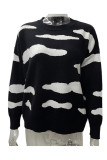 Black Cloud Jacquard Knitting Sweater 
