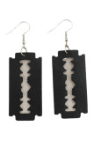 Vintage Gothic Long Leather Hollow Earrings