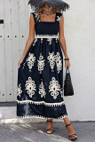 Printed Straps Beach Casual Maxi Dress