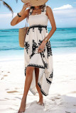 Printed Straps Beach Casual Maxi Dress