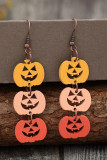 Halloween Pumpkin  Wooden Earrings