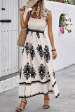 Printed Straps Beach Casual Maxi Dress