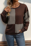 Houndstooth Colorblock Knitting Top 