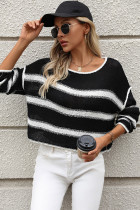 Oversized Stripes Knitting Sweater 