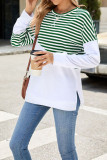 Stripes Splicing Long Sleeves Top 