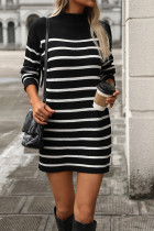 Stripes Splicing Knitting Dress 