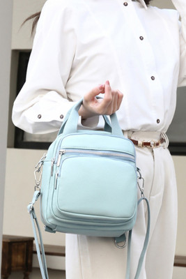 Plain PU Leather Shoulder Bag 