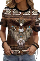 Eagle Aztec Print Short Sleeves Top